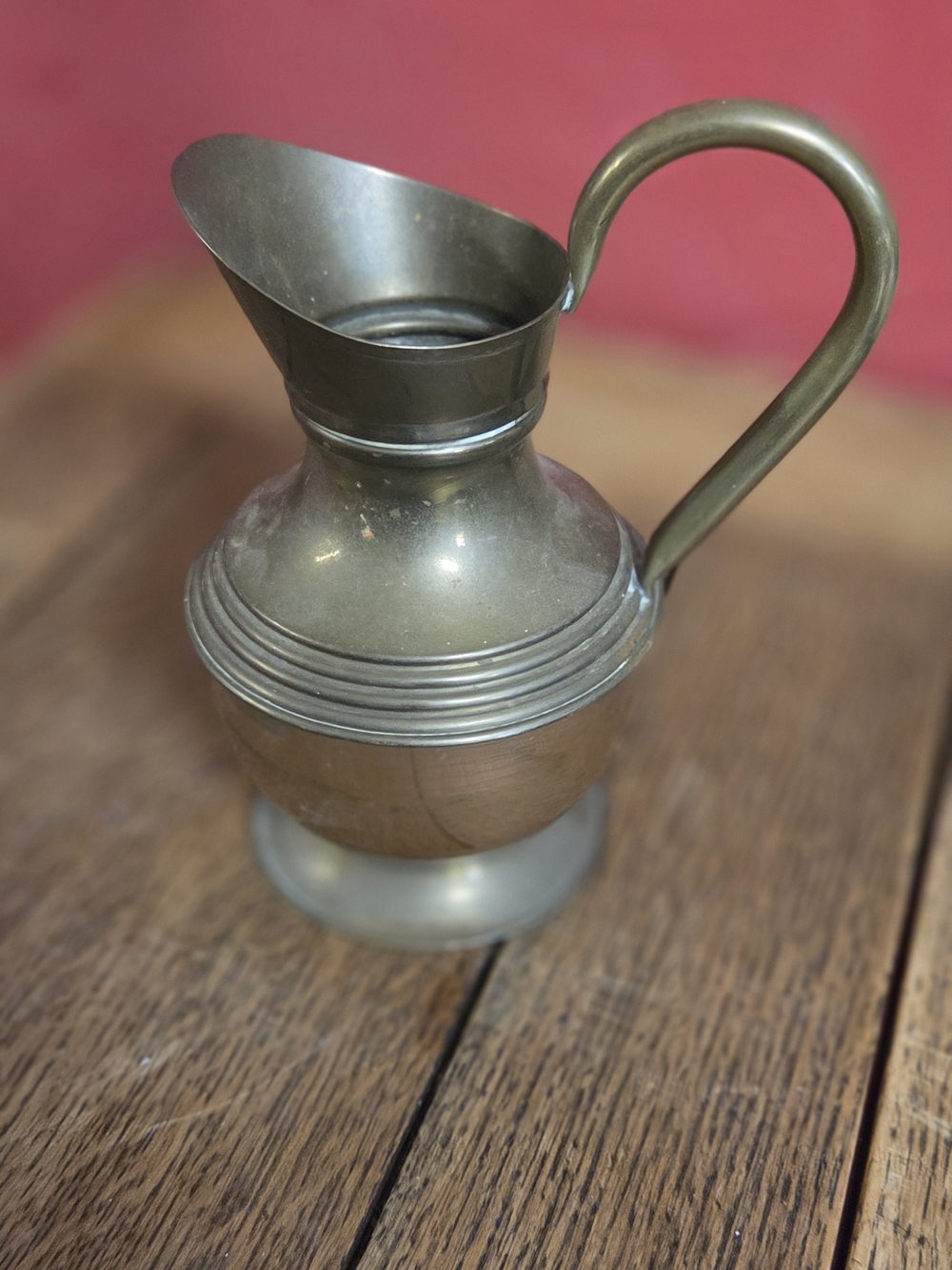 Brass And Copper Decorative Pitcher Jug 8 Inches Tall